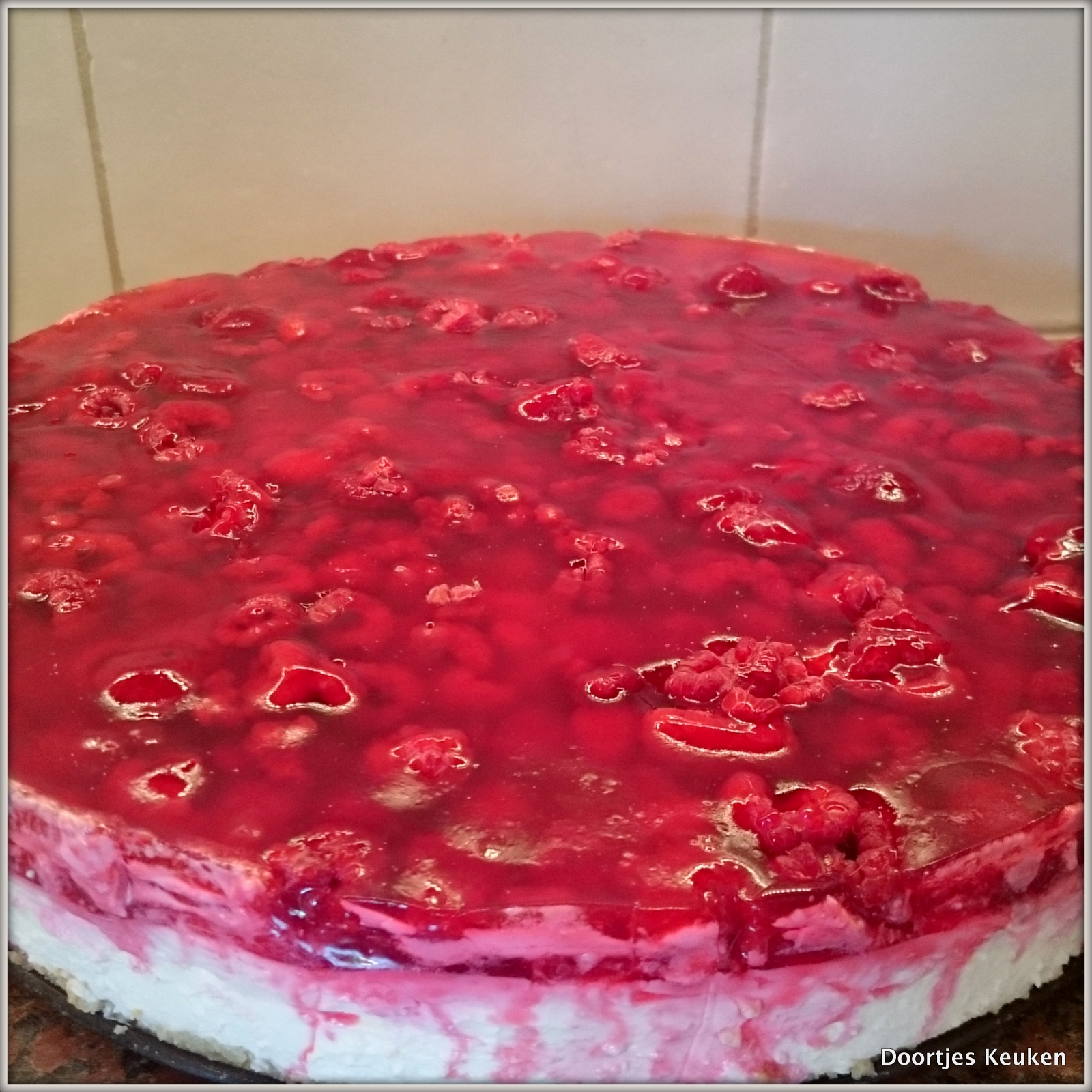 Frambozen-mascarpone taart