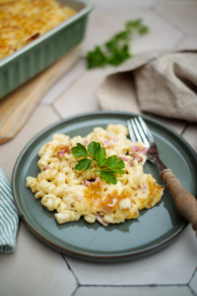 Snelle mac & cheese met spek