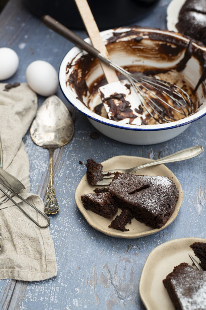 Chocoladecake uit de braadban