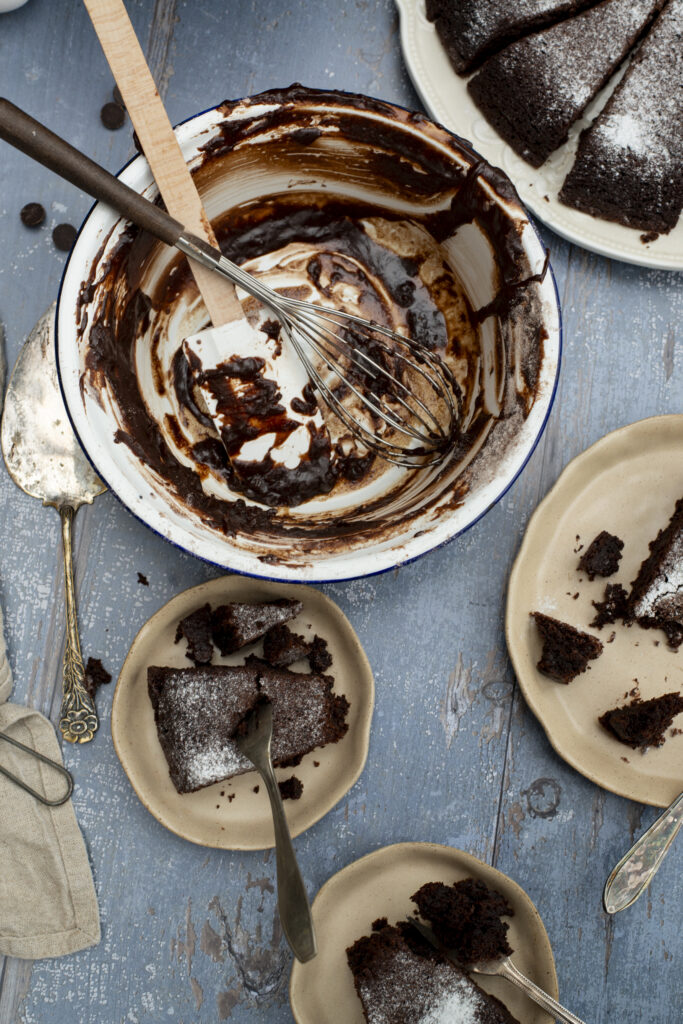 Chocoladecake uit de braadban