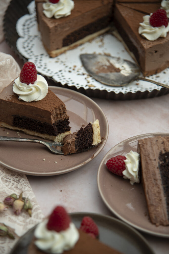 Dubbele chocolade truffeltaart