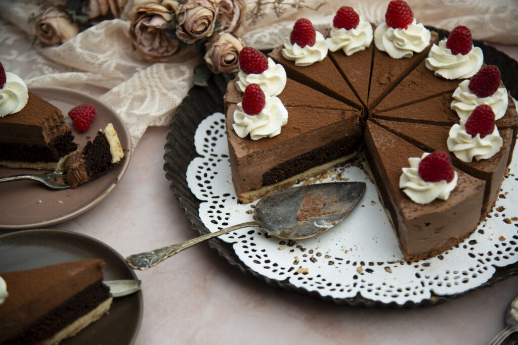 Dubbele chocolade truffeltaart