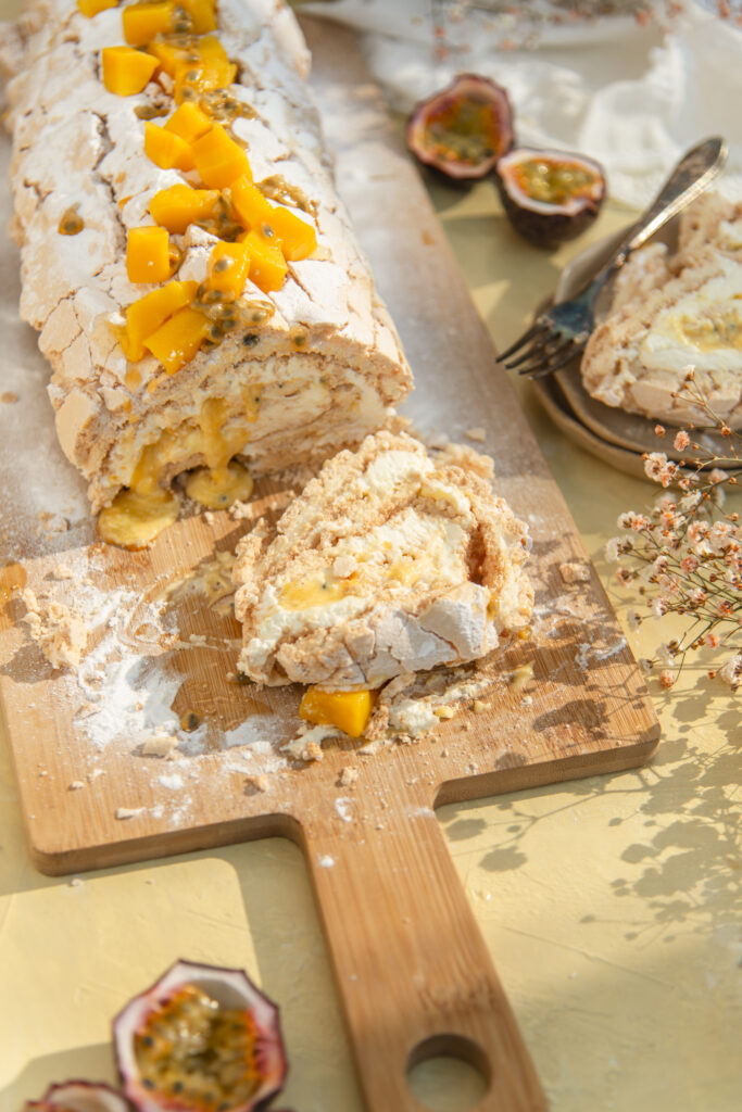 Meringuerol met mango passievrucht