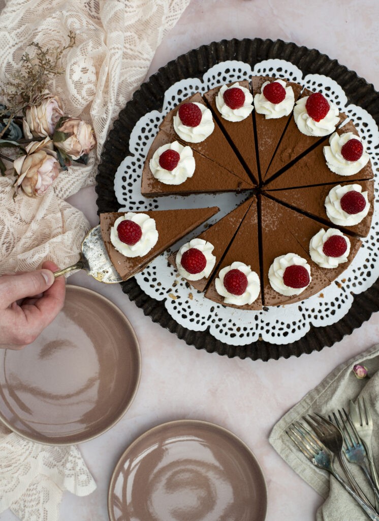 Dubbele chocolade truffeltaart