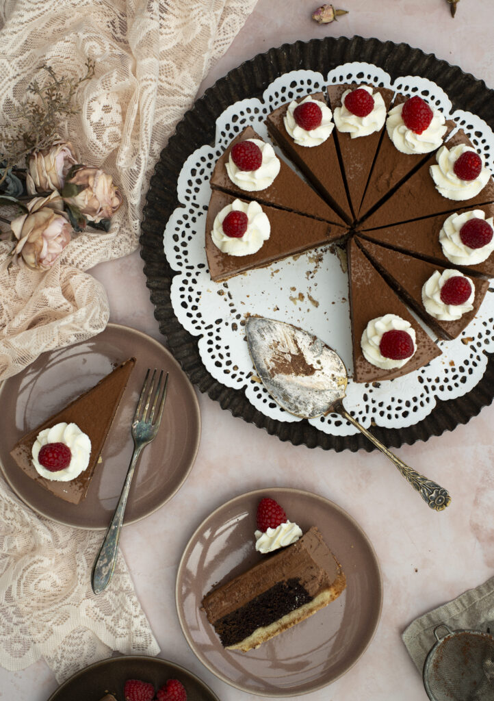 Dubbele chocolade truffeltaart