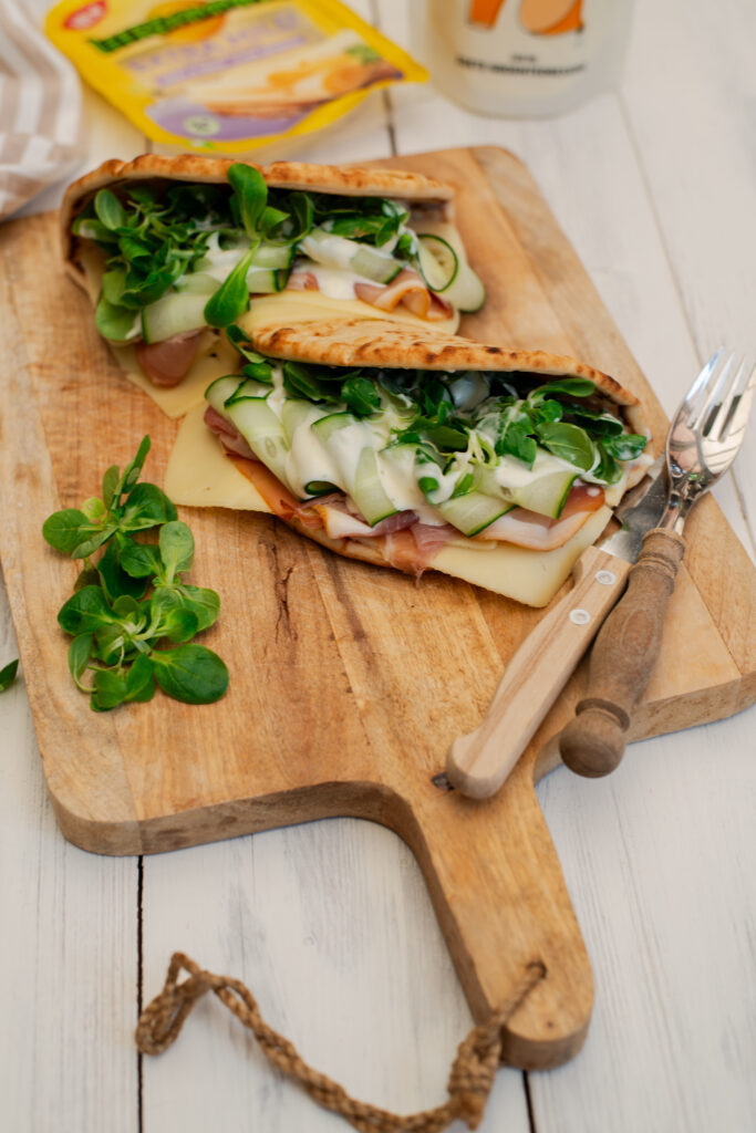 Flatbread met Coburger ham en Leerdammer