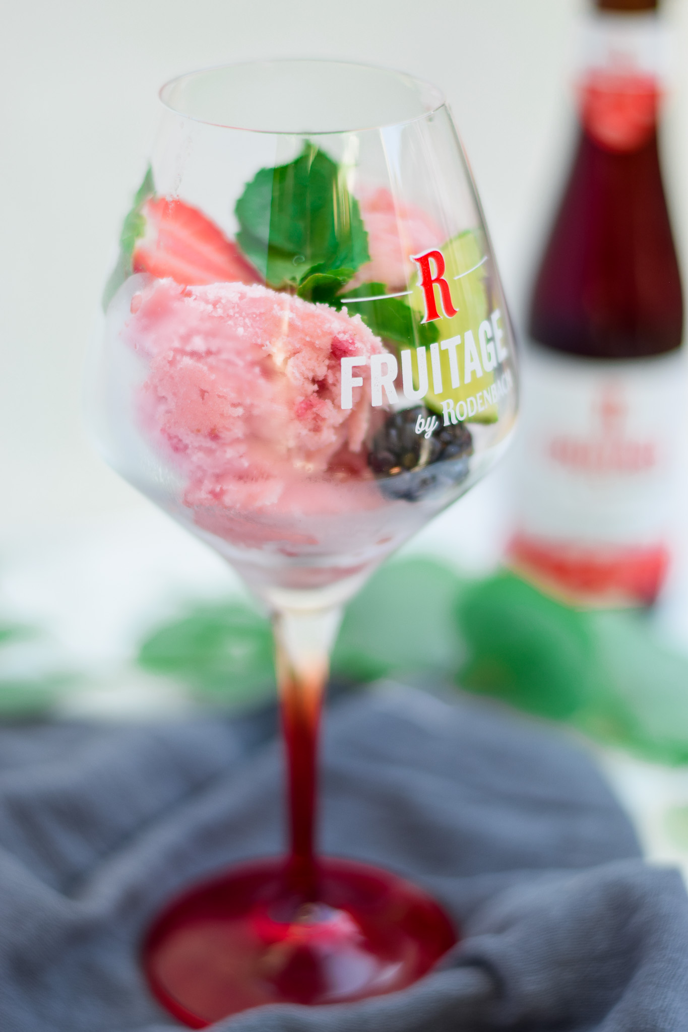 Sorbet van fruitbier