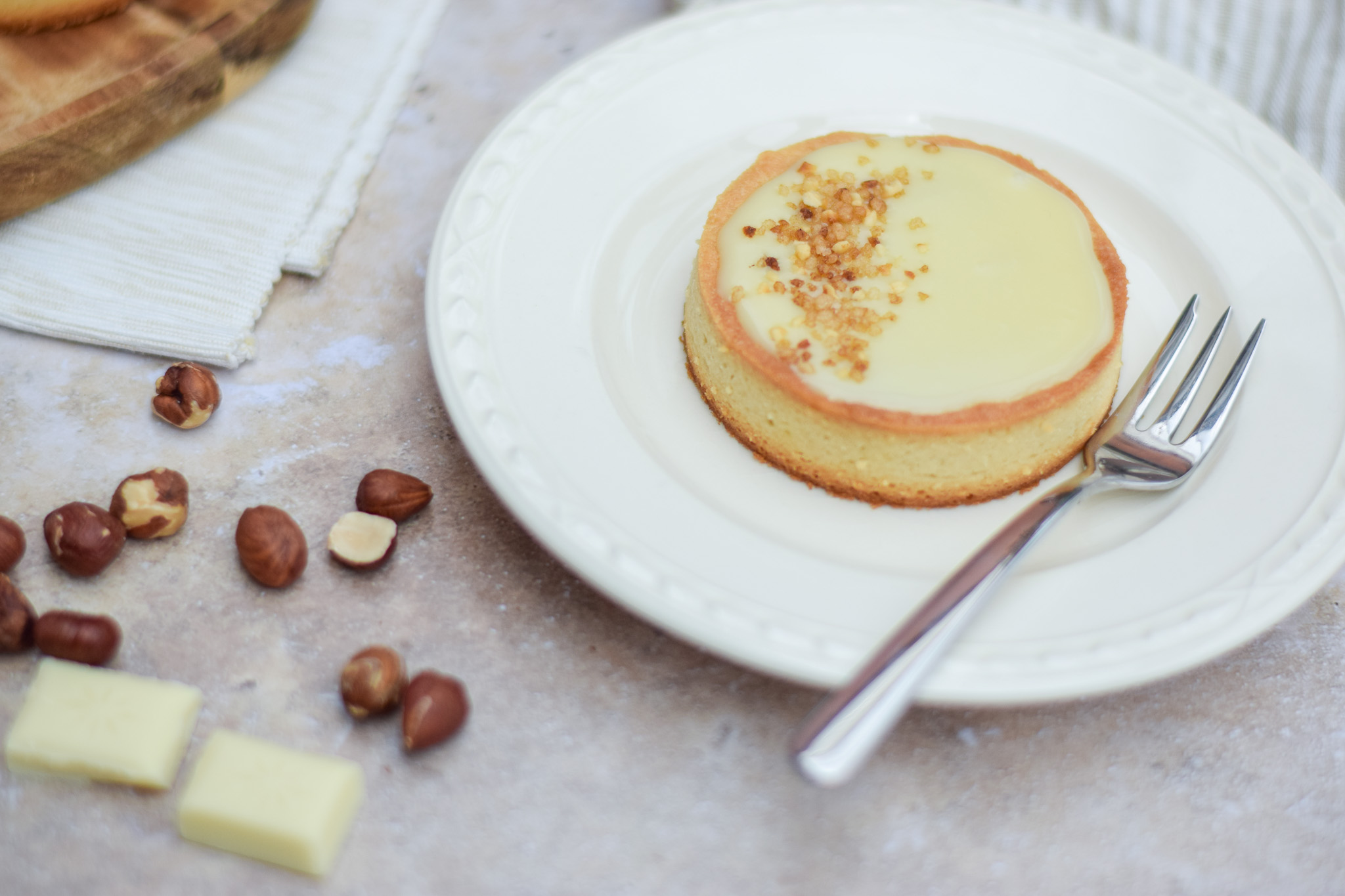 Tartelettes met praline en witte chocolade