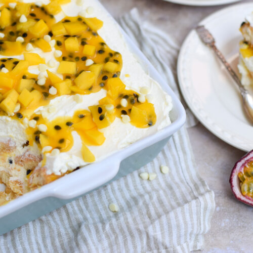 Mango passievrucht tiramisu