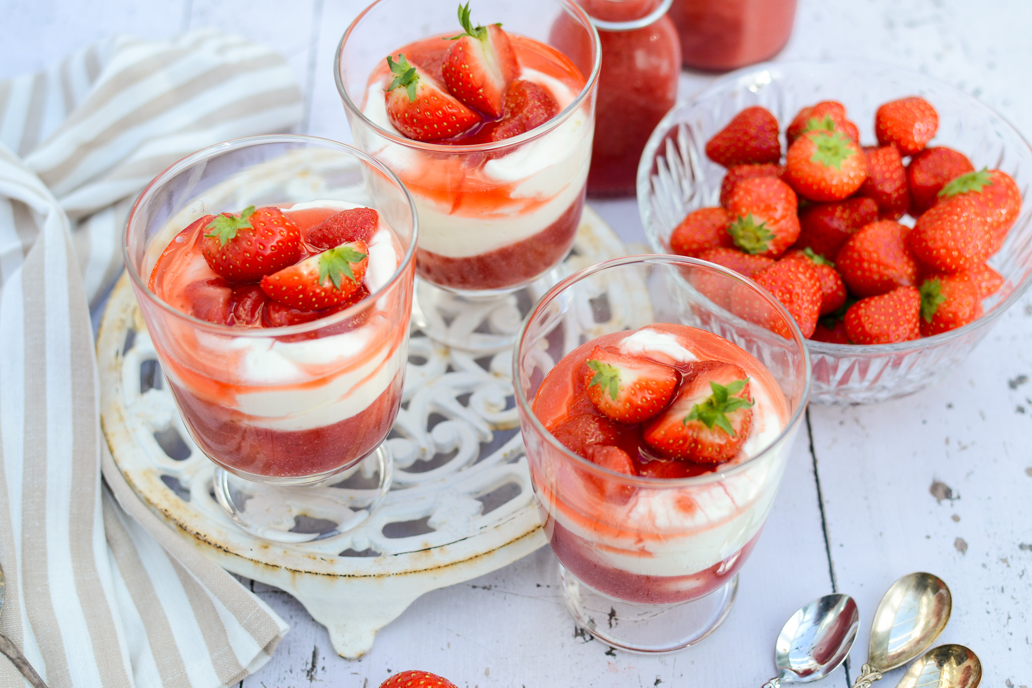 Hangop met aardbeien