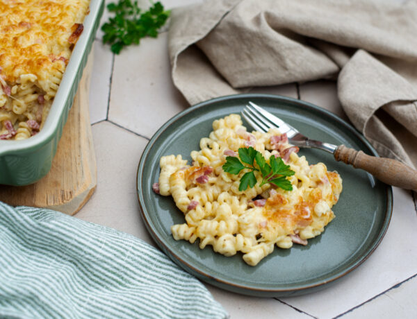 Snelle mac & cheese met spek