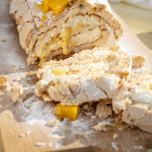 Meringuerol met mango passievrucht