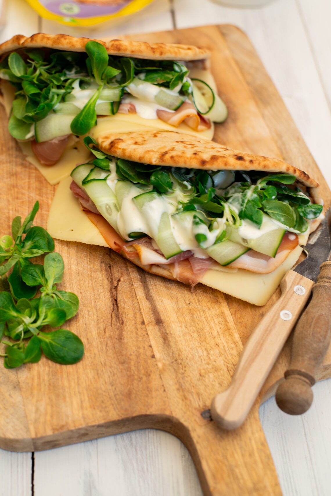 Flatbread met Coburger ham en Leerdammer