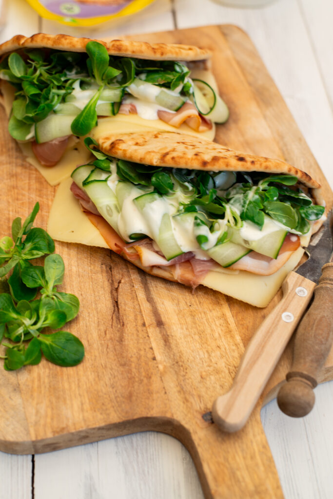 Flatbread met Coburger ham en Leerdammer